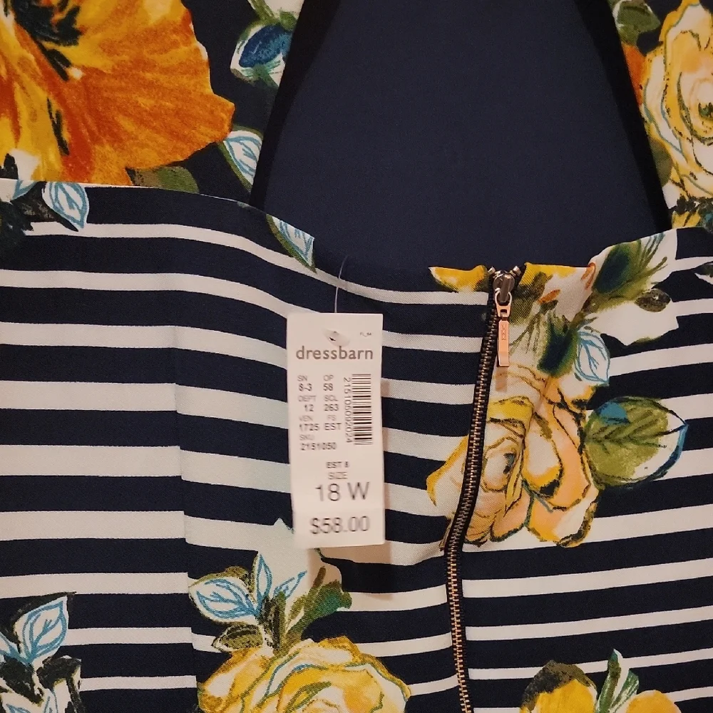 Vibrant Floral and Striped Dress - Picture 4 of 6